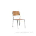 304# Stainless Steel Burma Teak Outdoor Dining Chair